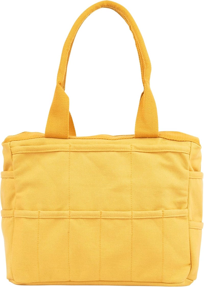 Soolla Studio Bag: Pottery Tool Bag, Art Supply Storage, Knitting Yarn Organizer, Crochet Projects, & Washable Craft Tote, 30 Pockets, 25+ Canvas Colors, Student Artist Gift (Sunset Mustard) - Image 2